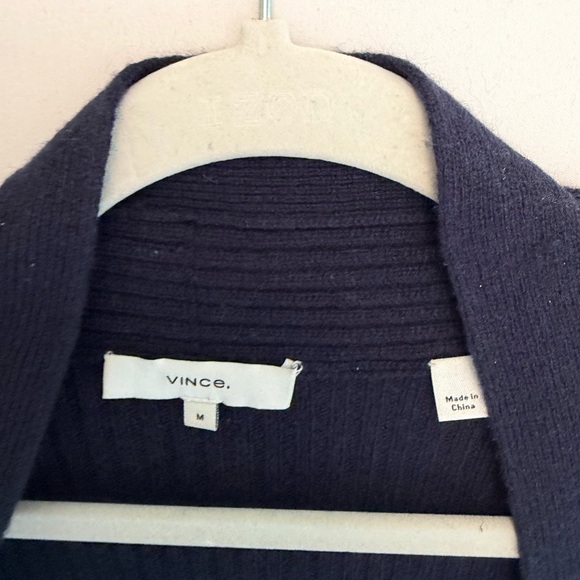 Vince Navy Ribbed Cardigan - Picture 2 of 2